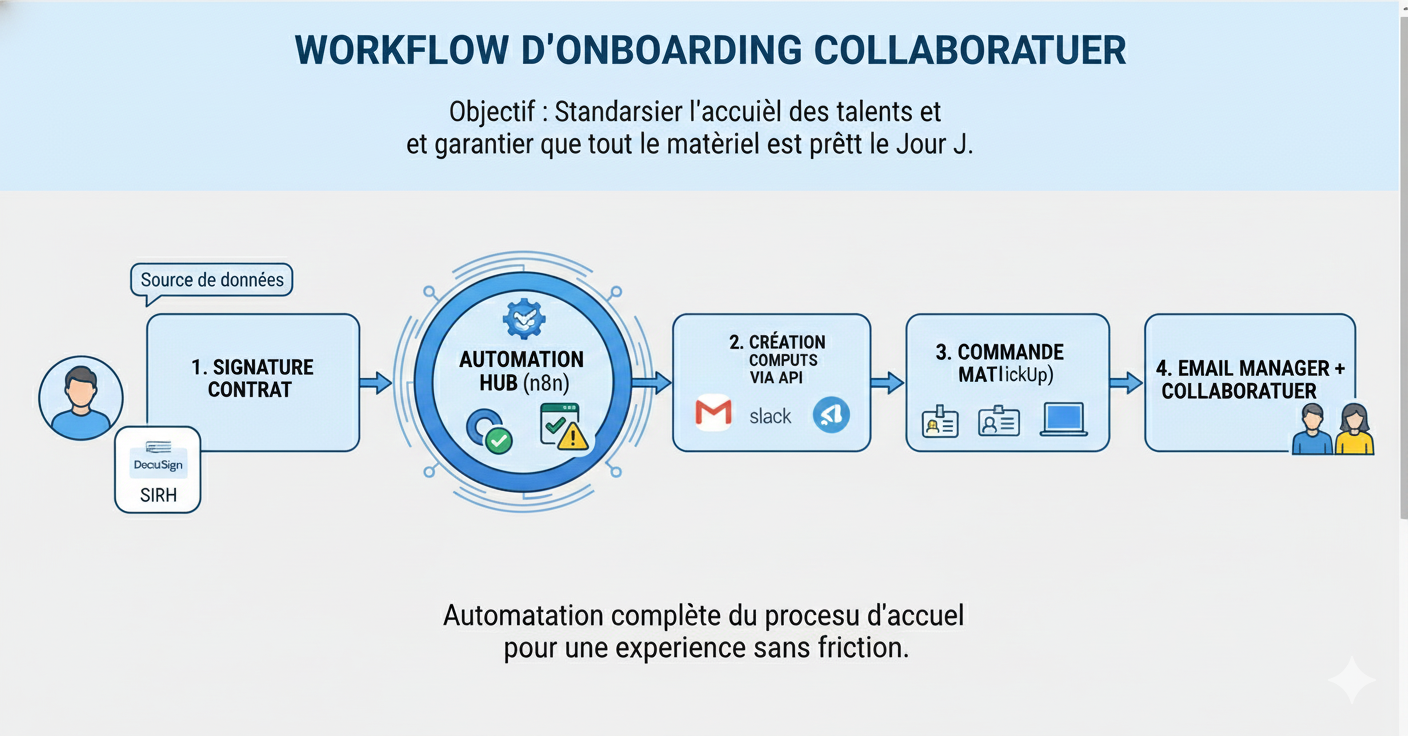 Équipe accueillant un nouvel employé